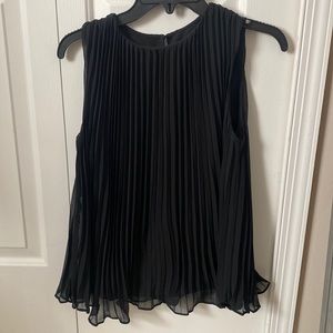 J.Crew black pleated sleeveless blouse